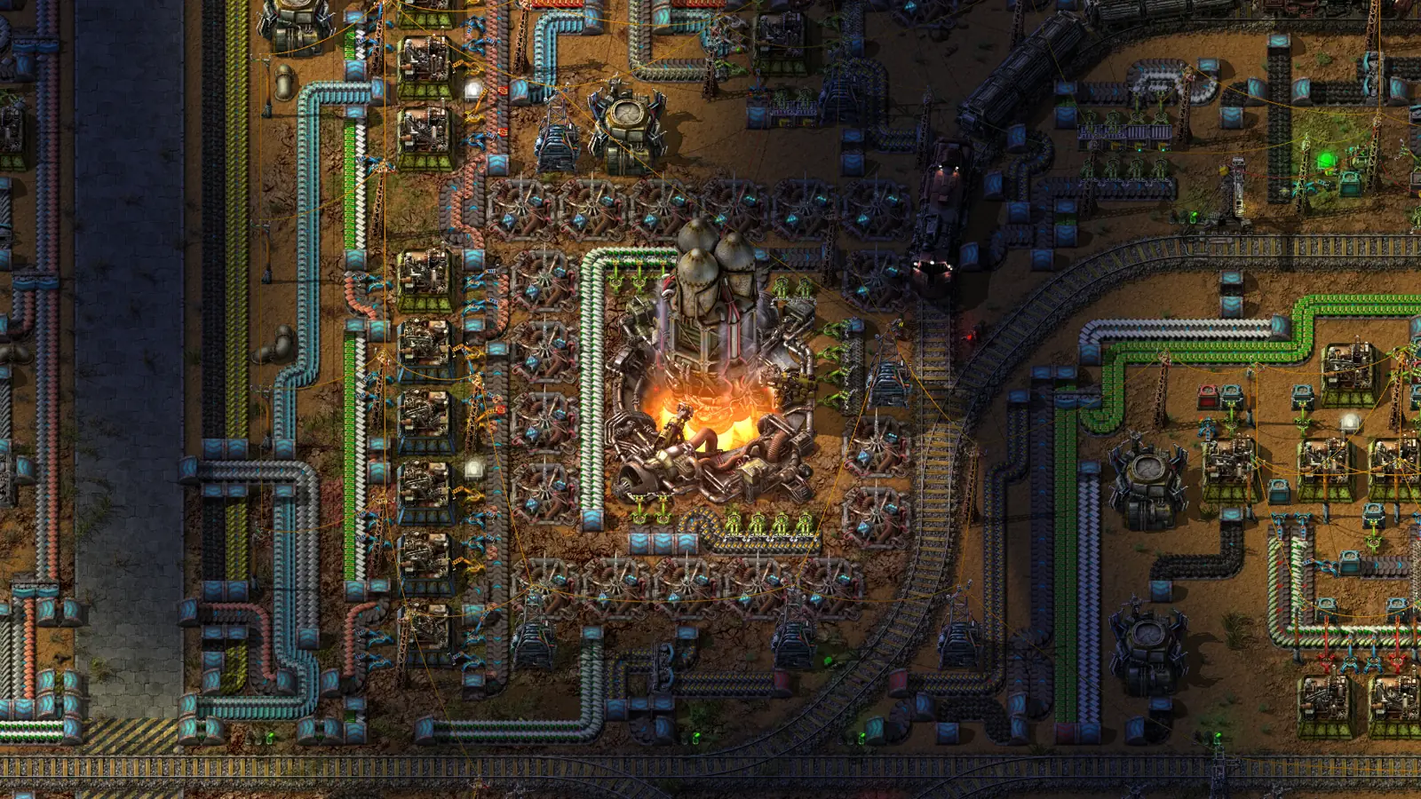 Factorio, an automated factory of conveyor belts and machines