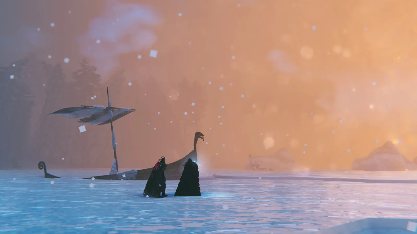 Valheim, vikings facing a Nordic landscape